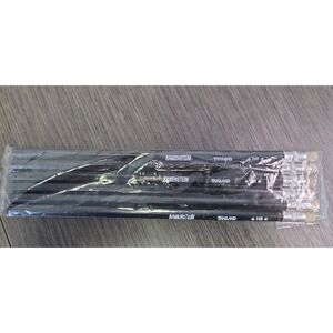 Vintage Kamenstein  Thailand Pencils HB Black Wooden w/ White Erasers Lot of 6